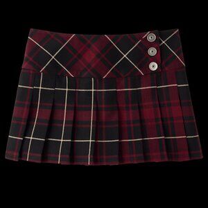 Girls red/black plaid mini skirt skort - Kids Sz 10